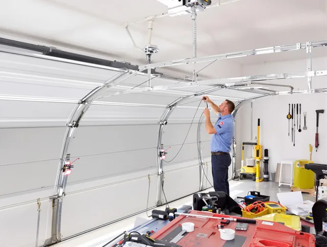 Garage door cable repair service by Claremont Garage Door Repair in Claremont