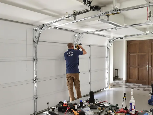 Claremont Garage Door Repair certified technician performing precision garage door repair in Claremont