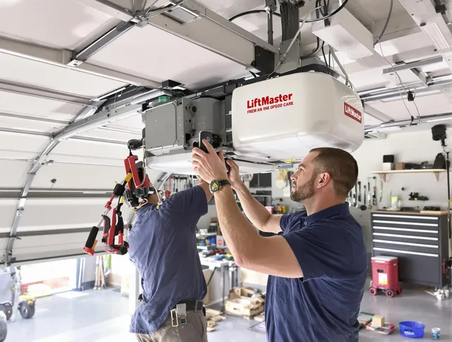 Claremont Garage Door Repair technician performing advanced diagnostics on garage opener in Claremont